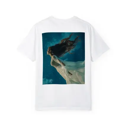 Woman Floating in Starry Night Sky