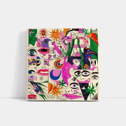 Trippy Collage Art Faces Eyes Surreal