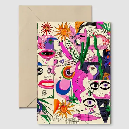 Trippy Collage Art Faces Eyes Surreal