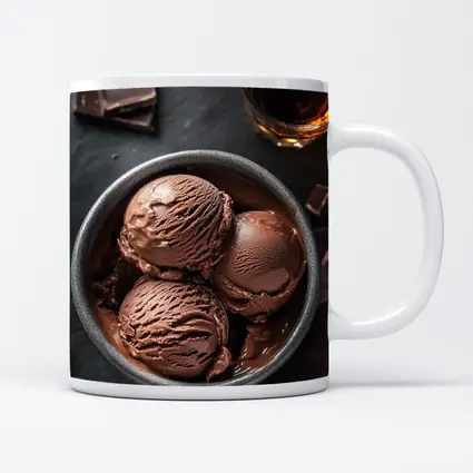 Dark Chocolate Ice Cream Bowl Dark Background