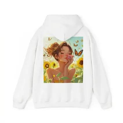 Anime Girl Smelling Flowers Sunflower Field