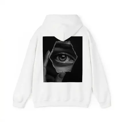 Hand Holding Eye Hexagon Black White