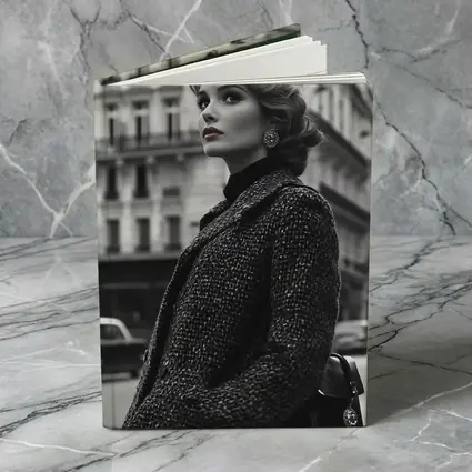 Elegant Woman Paris Street Black White
