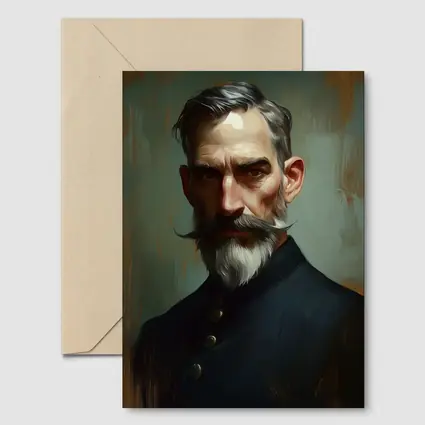 Bearded Man Portrait Digital Painting Art