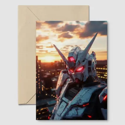 Gundam Robot Red Eyes Sunset City