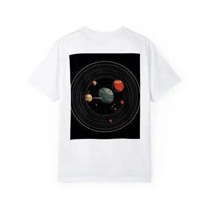 Retro Solar System Vinyl Record Space Art