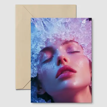 Woman Ice Crystal Crown Ethereal Fantasy Portrait