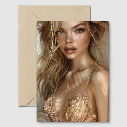 Blonde Woman Digital Art Fashion Portrait