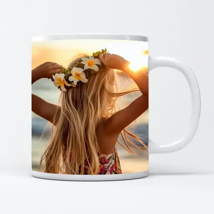 Girl Plumeria Crown Golden Beach Sunset