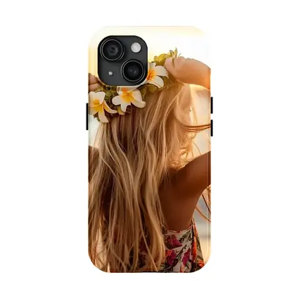 Girl Plumeria Crown Golden Beach Sunset
