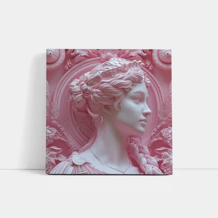 Pink Goddess Classical Relief Sculpture Art