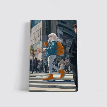 Anime Girl Crossing Street Tokyo Style