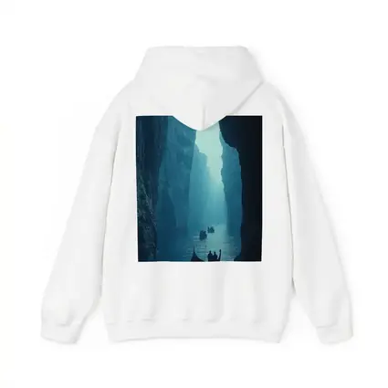 Misty Canyon River Boats Blue Fog