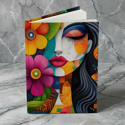 Colorful Abstract Woman Face Floral Art
