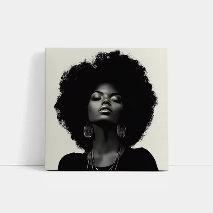Black Woman Afro Hair Portrait Illustration