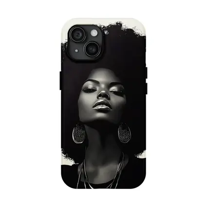 Black Woman Afro Hair Portrait Illustration