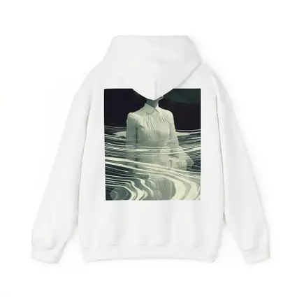 Woman in White Surreal Water Ripples Art