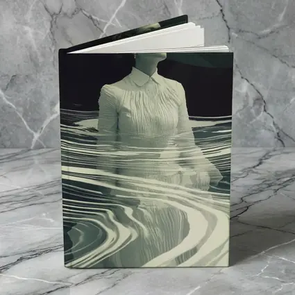 Woman in White Surreal Water Ripples Art