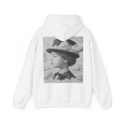 Girl Portrait Top Hat Clouds Surreal Art