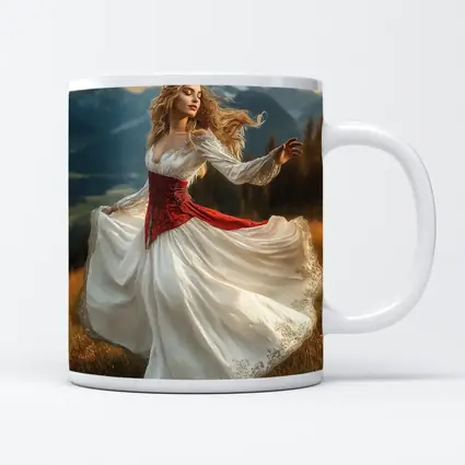 Dancing Princess Crown Mountains Fantasy Art