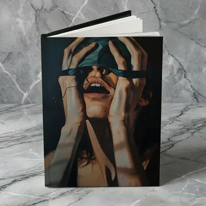 Woman Blindfolded Hands Dark Dramatic Painting
