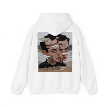 Surreal Man Portrait Fragmented Face Beach