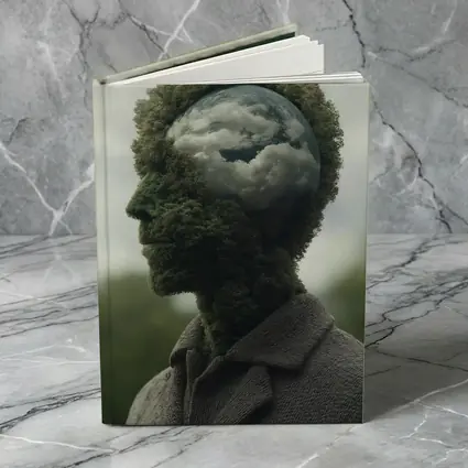 Man Head Made of Trees and Clouds