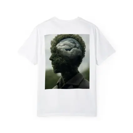 Man Head Made of Trees and Clouds