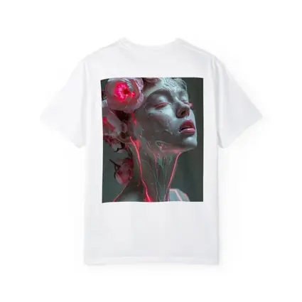 Surreal Woman Sculpture Neon Peonies Floral