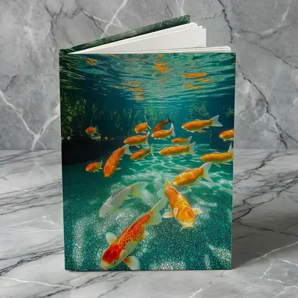 Koi Fish Swimming in Tropical Pond