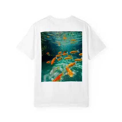 Koi Fish Swimming in Tropical Pond