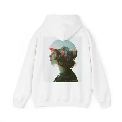 Woman Double Exposure City Brain Skyline