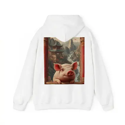 Pig Chinese Temple Mountain Landscape Art