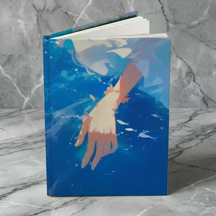 Anime Girl Hand Submerged Blue Water