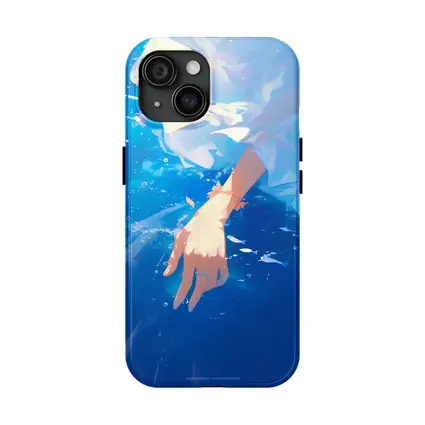 Anime Girl Hand Submerged Blue Water