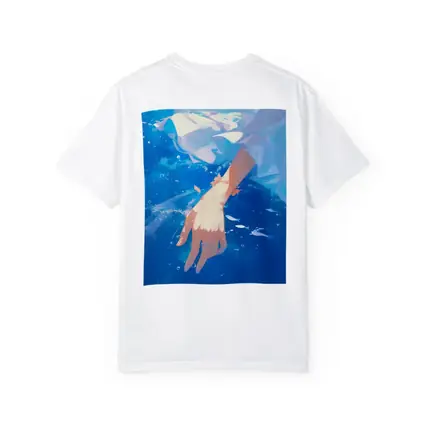 Anime Girl Hand Submerged Blue Water