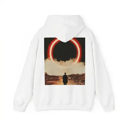 Lone Man Red Glowing Circle Desert