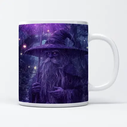Purple Wizard Rain Fantasy Forest Art