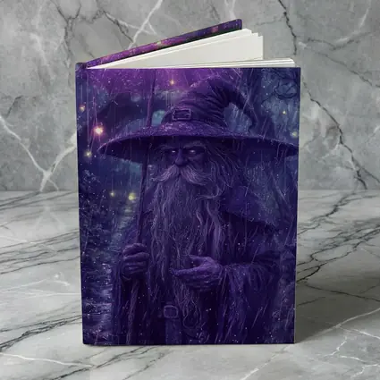 Purple Wizard Rain Fantasy Forest Art