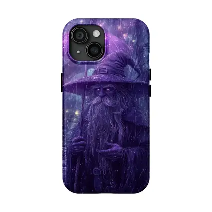 Purple Wizard Rain Fantasy Forest Art
