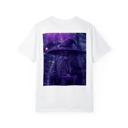 Purple Wizard Rain Fantasy Forest Art