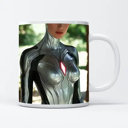 Silver Armored Female Warrior Sci Fi Art