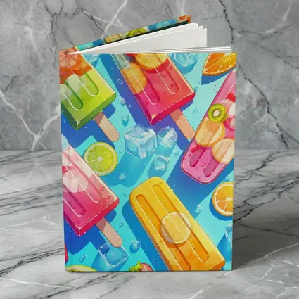 Colorful Fruit Popsicles On Blue Summer Background