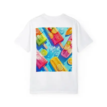 Colorful Fruit Popsicles On Blue Summer Background
