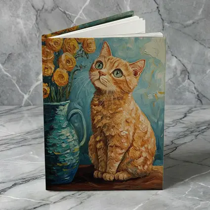 Orange Tabby Cat Van Gogh Style Painting