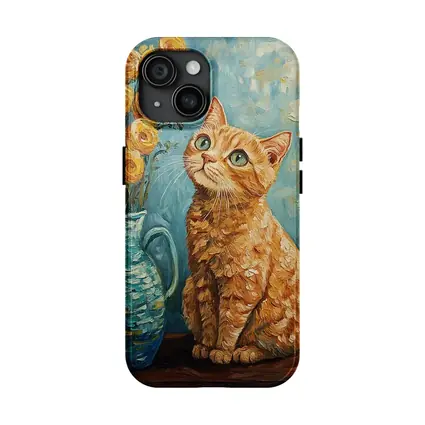 Orange Tabby Cat Van Gogh Style Painting