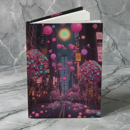 Colorful Balloons Floating Over City Street