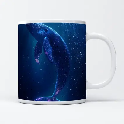 Glowing Whale and Jellyfish Deep Ocean