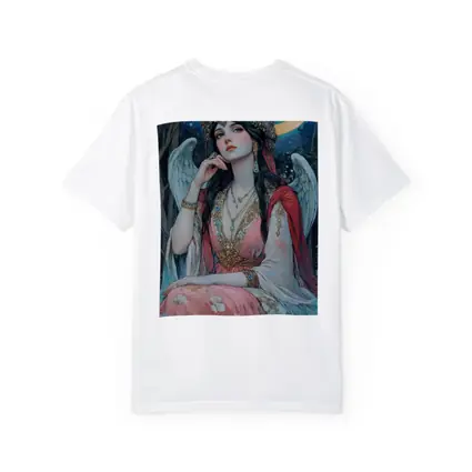 Angel Woman Jeweled Crown Starry Night Forest