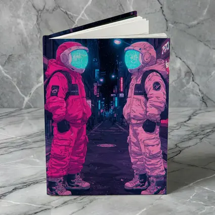 Astronauts Neon Tokyo Street Night Art